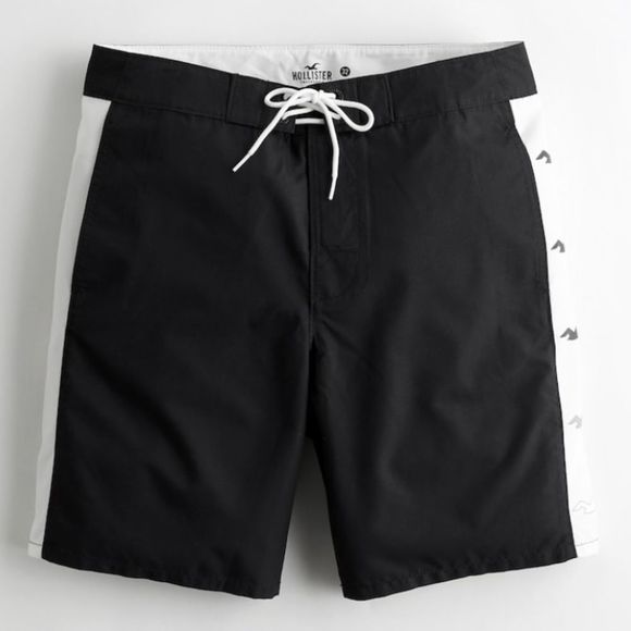 Hollister Other - NWT - Hollister Men’s Boardshort 9” (Black - White Stripe & Gulls, 38W)